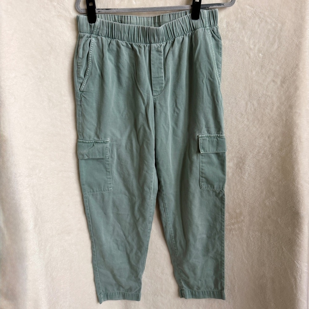 GAP Womens Sage Green Cargo Jogger Pants Elastic Waist Pockets Size L Large